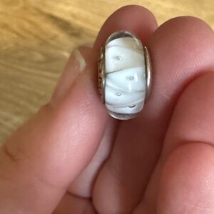 Elegant White Bead Charm